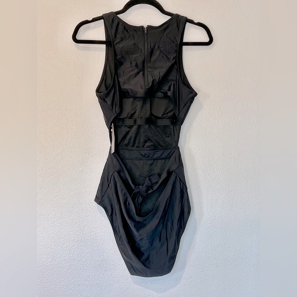 TEMPT ME Black Monokini Open-Back Swimsuit One Piece Bathing Suit- Size L - Picture 4 of 7
